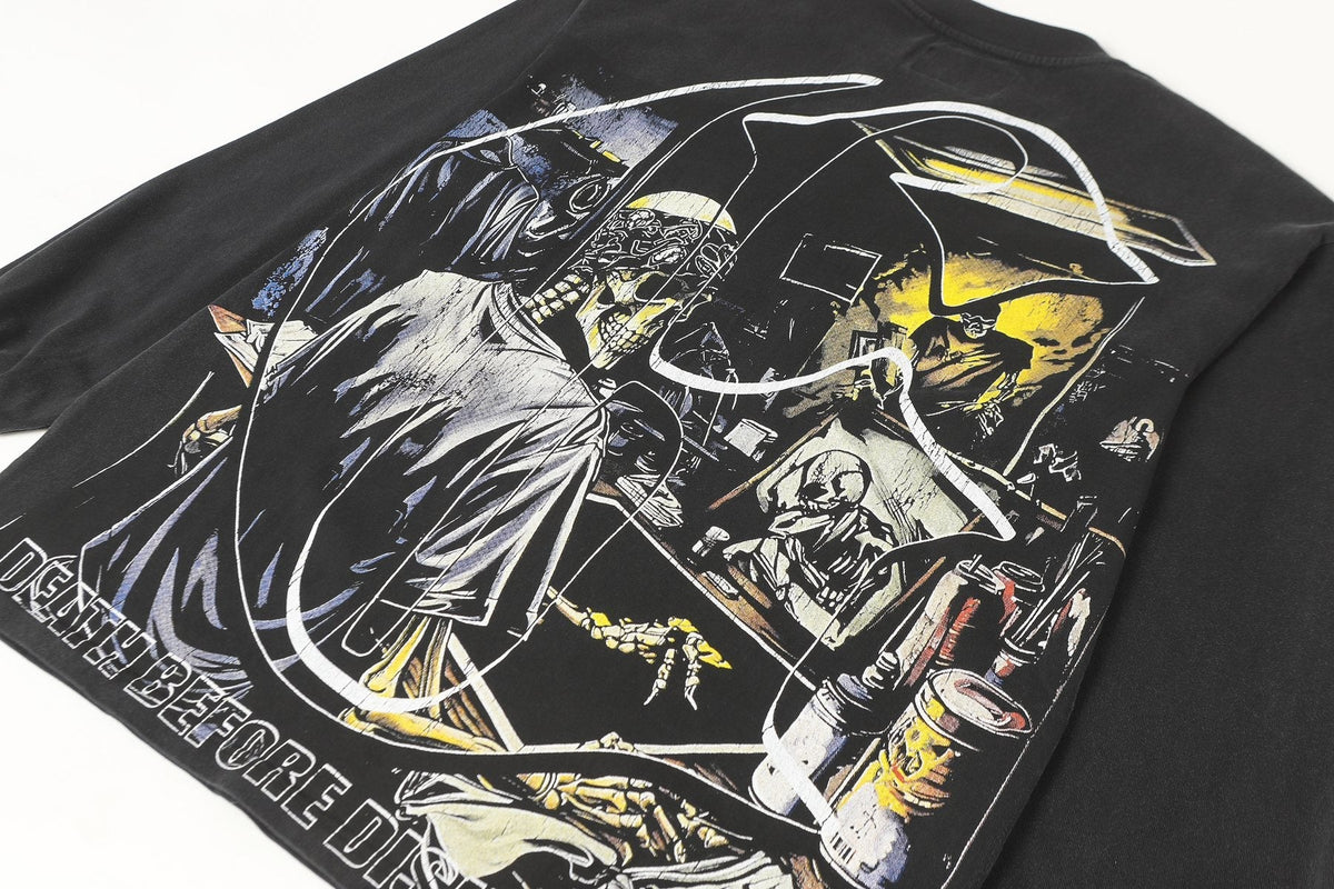 Godspeed Washed Black Rock Graphic Long-Sleeve T-Shirt — detail